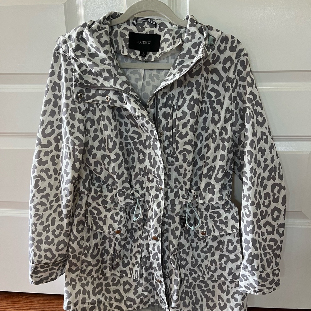 J. Crew Women's Utility Jacket in Gray Animal Print